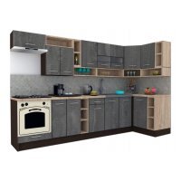 Bucatarie de Colt COSSY NEW DR. 120-320, Wenge / Decor K352
